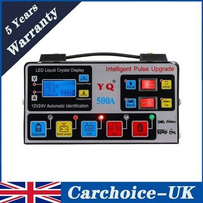 Car Smart Battery Charger Pulse Repair 240W Fast Charger Motorcycle 12V & 24V
