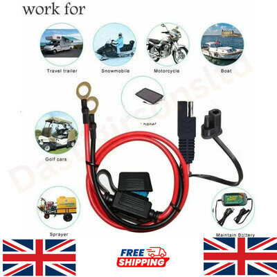 SAE Battery Charger cable lead Terminal Ring Connector Motorbike Motorcycle 12V