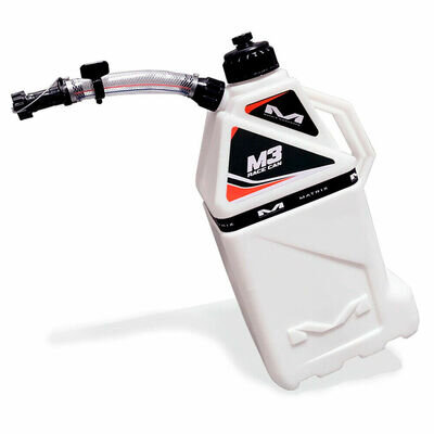 MATRIX M3 UTILITY PETROL FUEL CAN JUG WHITE BLACK MOTOCROSS MX 4 GALLON ENDURO