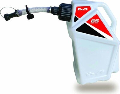 MATRIX G5 UTILITY PETROL FUEL CAN JUG WHITE RED MOTOCROSS MX 5 GALLON ENDURO ATV