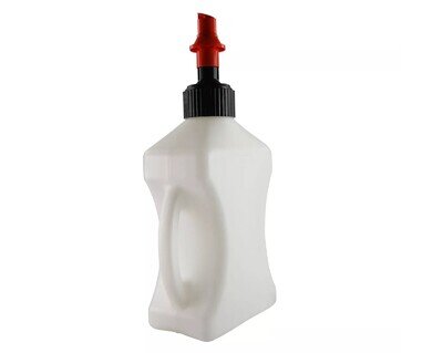 Quick Fill Fast Flow 10 Litre Motocross Petrol Fuel Can Bottle Jug - White