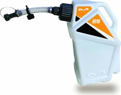 MATRIX G5 UTILITY PETROL FUEL CAN JUG WHITE ORANGE MOTOCROSS MX 5 GALLON ENDURO