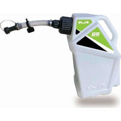 MATRIX G5 UTILITY PETROL FUEL CAN JUG WHITE GREEN MOTOCROSS MX 5 GALLON ENDURO