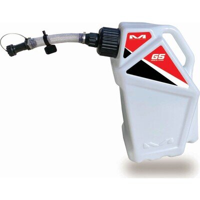 MATRIX G5 UTILITY PETROL FUEL CAN JUG WHITE RED MOTOCROSS MX 5 GALLON ENDURO ATV