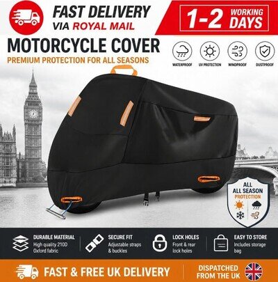 Heavy Duty Waterproof Motorbike Motorcycle Cover Outdoor Rain Dust UV Protector