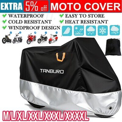 Heavy Duty Motorbike Motorcycle Cover Outdoor Rain Dust UV Protector Waterproof