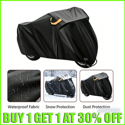 Motorcycle Cover Waterproof Dustproof Outdoor Motorbike Scooter Protector black