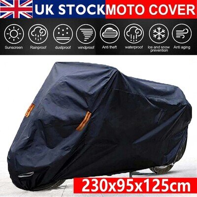 XL Heavy Duty Motorbike Motorcycle Cover Waterproof Rain Snow Dust UV Protector