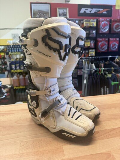FOX Racing Motocross Boots - INSTINCT White US11 UK10 Eu45 Used