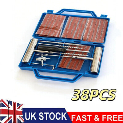 MOTORCYCLE CAR VAN TUBELESS TYRE PUNCTURE REPAIR KIT TIRE TOOL PLUG EMERGENCY UK