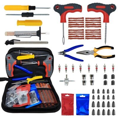 TYRE PUNCTURE REPAIR TOOL KIT MOTORCYCLE CAR VAN EMERGENCY TUBELESS TIRE PLUG