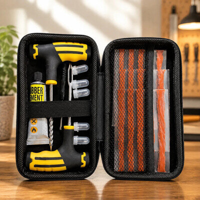 TYRE PUNCTURE REPAIR TOOL KIT MOTORCYCLE CAR VAN EMERGENCY TUBELESS TIRE PLUG UK