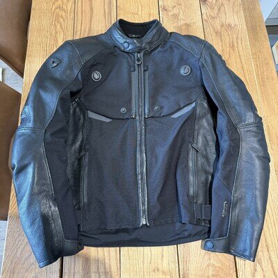 Rev'it Valve H2O Leather Touring Motorcycle Jacket & Trousers Black, 50 REGULAR