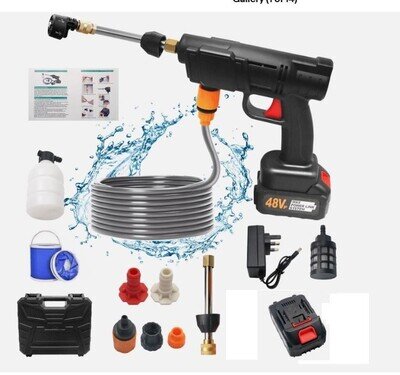 48V Cordless Pressure Washer Jet Cleaner Gun Portable High Power Car Bike Wash