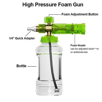Portable Foam Spray Pot for High Pressure Cleaning of Cars and Motorcycles