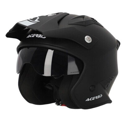 Acerbis Open Face Motorcycle Helmet Jet Aria X-Large Black Trials Dual Sport