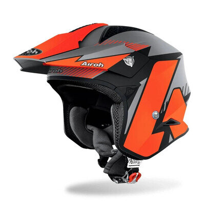 Airoh TRRS Pure Orange Matt Trials Urban Jet X-Large Open Face Motorcycle Helmet