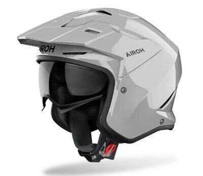 AIROH KOMBAKT TRIALS BIKE OPEN FACE HELMET. GREAT QUALITY. GLOSS GREY. ALL SIZES