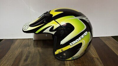 Vintage 1990's Bieffe Trial Bike Motorcycle Helmet & Removable Visor ~ XS ~54