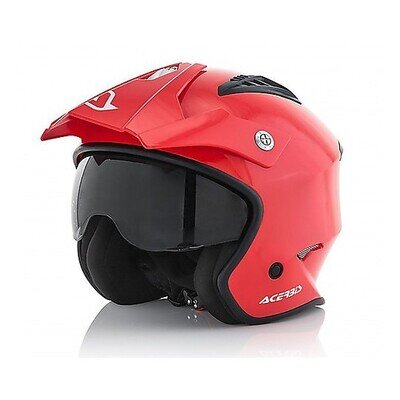 Acerbis Open Face Motorcycle Helmet Jet Aria X-Small Red Trials Dual Sport