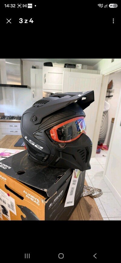 XL -LS2 OF606 Drifter Plain Off Road Motorcycle Helmet Trial Adventure Bike Mask