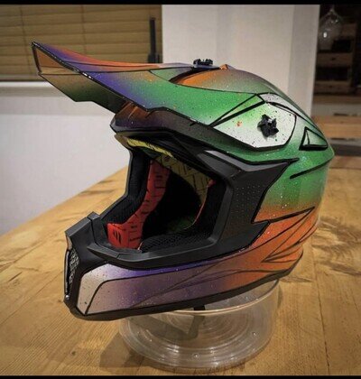 Custom painted motorbike helmet oneoff motorcross supermoto road mt Falcon large