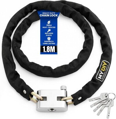 Bike Chain Lock 1.8M Heavy Duty Padlock Motorbike Bicycle Security with 5 Keys