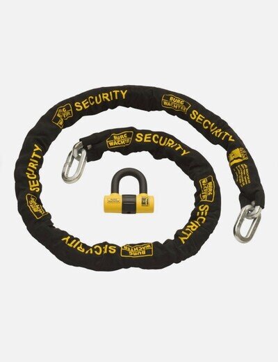 Burg Wachter Sold Secure Gold 12mm 2M Motorbike Chain Lock Kit Weather Resistant