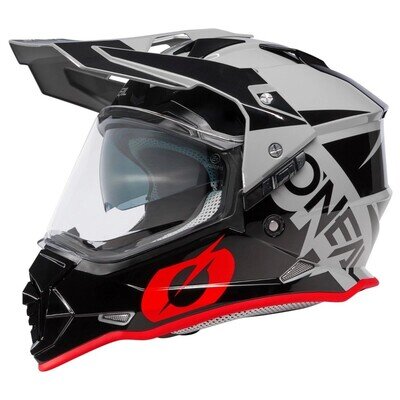 Oneal Sierra II V23 R Adventure Motorcycle Helmet Grey Black Red