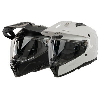 Spada Trailhawk Adventure Motorcycle Helmet Dual Sport Motorbike Black White