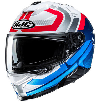 HJC i71 Motorcycle Motorbike Helmet Sports Touring - Viz White / Red / Blue