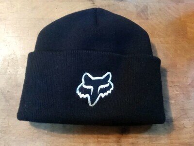 FOX RACING Black/White Youth Kids MOTOCROSS WINTER BEANIE Hike Ski Snowboard Hat