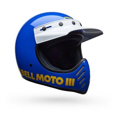 BELL MOTO-3 Classic Glossy Blue Enduro Dual Road Helmet