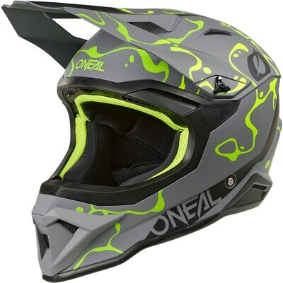 O'Neal 1SRS Adult MX Helmet Splash Grey Neon Yellow Motocross Off-Road
