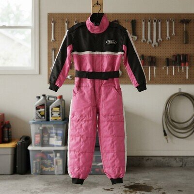 Kids Unisex Motocross Suit – Pink, M for Ages 7-8, Perfect for ATV and Karting