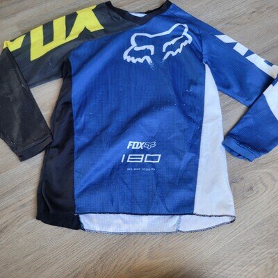 Fox Racing Kids Motocross Jersey Large Blue Colorblock 180 Series Racing Gear