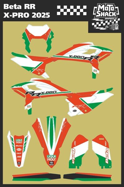 BETA RR 2025 Enduro MX MotoShack Graphics Decals Stickers X-PRO KIT