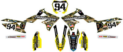 Custom MX Graphics Kit SUZUKI RM all sizes and models sticker thick camo army