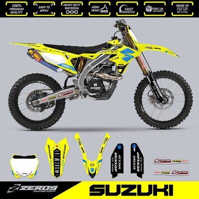 SUZUKI MX Graphics Kit Motocross Graphics Decals RM RMZ 125-450 SKEW