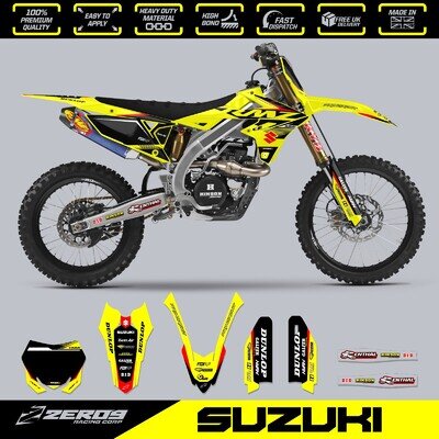 SUZUKI MX Graphics Kit Motocross Graphics Decals RM RMZ 125-450 EPIC YEL