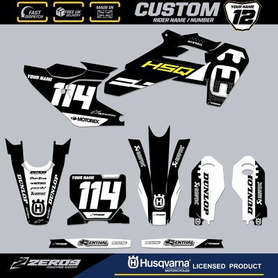 HUSQVARNA 85 MOTOCROSS GRAPHICS CUSTOM MX GRAPHICS KIT DECALS TC 85 EDGE BLACK