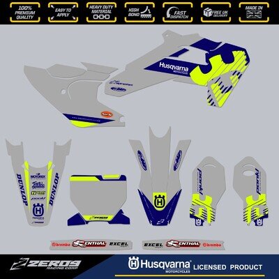 HUSQVARNA 85 MOTOCROSS GRAPHICS MX GRAPHICS KIT DECALS STICKERS TC 85 APEX GREY