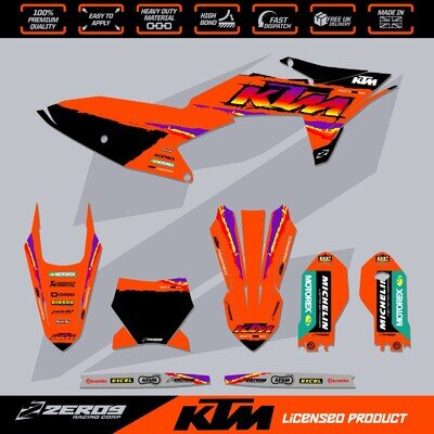 KTM 85 MOTOCROSS GRAPHICS MX GRAPHICS KIT DECALS STICKERS SX 85 RETRO 95 ORANGE