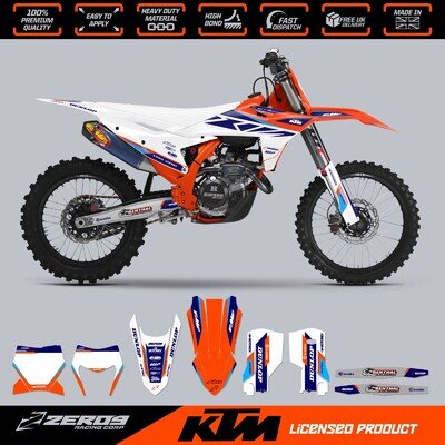 KTM MX Graphics Kit Motocross Graphics Decals SX SXF EXC EXCF 125-500 ENVY BLU