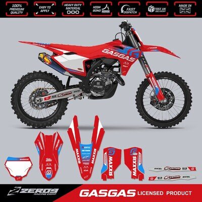 GASGAS MOTOCROSS GRAPHICS KIT MX GRAPHICS DECALS STICKERS MC MCF EC TRAK RED/BLU
