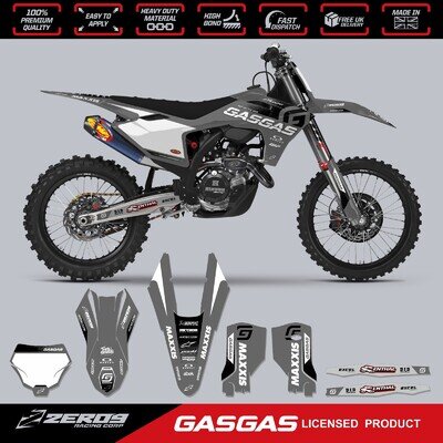 GASGAS MOTOCROSS GRAPHICS KIT MX GRAPHICS DECALS STICKERS MC MCF EC TRAC GREY/BL