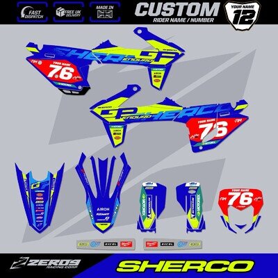 SHERCO SE SEF ENDURO MOTOCROSS GRAPHICS KIT CUSTOM MX GRAPHICS DECALS GP BLUE