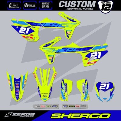 SHERCO SE SEF ENDURO MOTOCROSS GRAPHICS KIT CUSTOM MX GRAPHICS DECALS ZOOM YEL