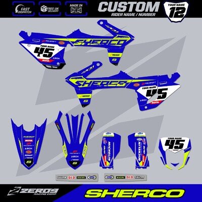 SHERCO SE SEF ENDURO MOTOCROSS GRAPHICS KIT CUSTOM MX GRAPHICS DECALS APEX BLUE