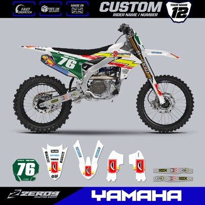 YAMAHA MOTOCROSS GRAPHICS CUSTOM MX GRAPHICS DECALS KIT YZ YZF CHESTERFIELD WHI